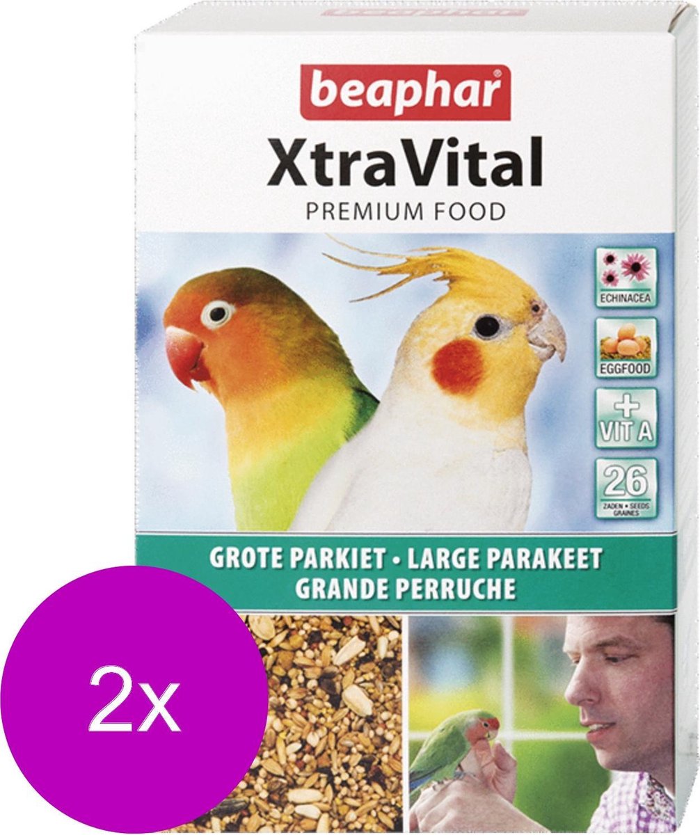 Beaphar Xtra Vital grote Parkiet - 2 St à 1 kg - Vogelvoer