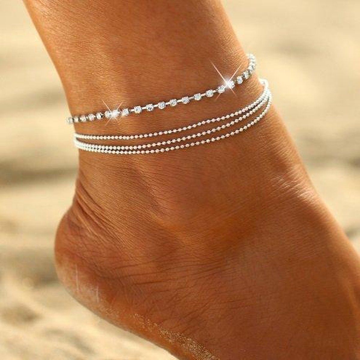 Bracelet de cheville à pois - Femme - Couleur argent | bol.com