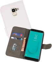 Samsung Galaxy J6 2018 Hoesje Kaarthouder Book Case Telefoonhoesje Wit