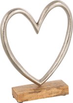 J-Line Hart Op Voet Aluminium Zilver Large