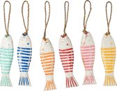 J-Line Hanger Vis Tiki Albasia Hout Small Assortiment Van 6