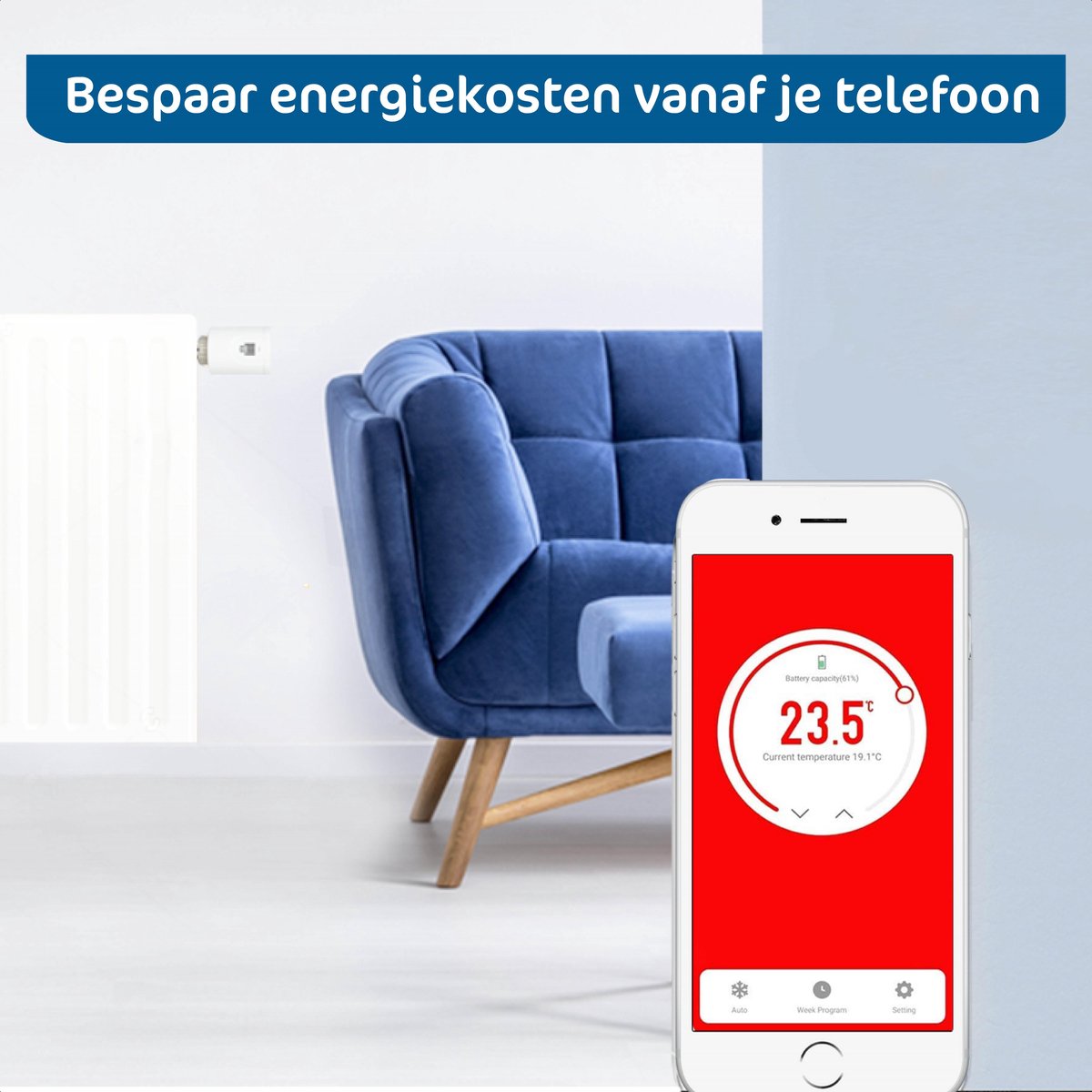 Evanell° Slimme Radiatorknop Thermostaat / Thermostaatknop Werkt met Google Home en...