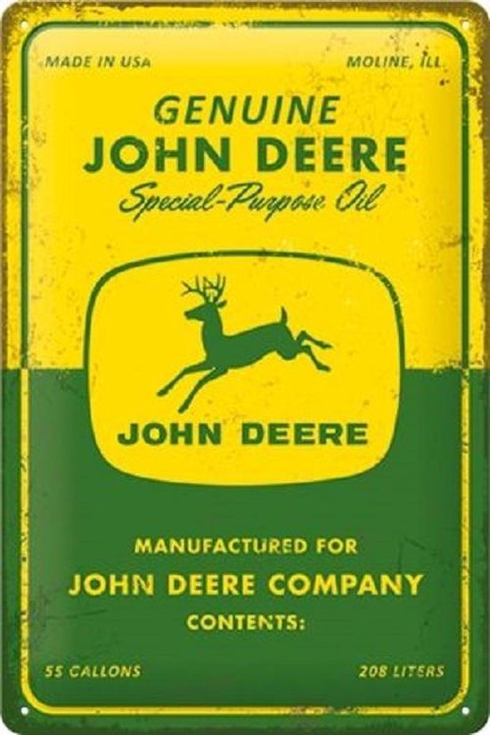 John Deere Metalen Wandbord 20 x 30 cm