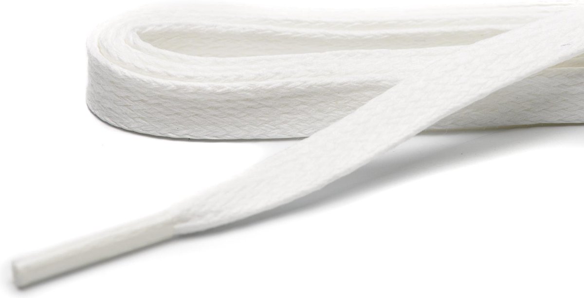 ARIESZZZ Schoenveters - Veters 150 cm - Wit - Wax - Plat 150 cm 7-9 gaatjes
