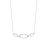Velini Jewels -CH2100W-Collier-925 Zilver gerodineerd -Cubic Zirkonia-41cm+verlengstuk