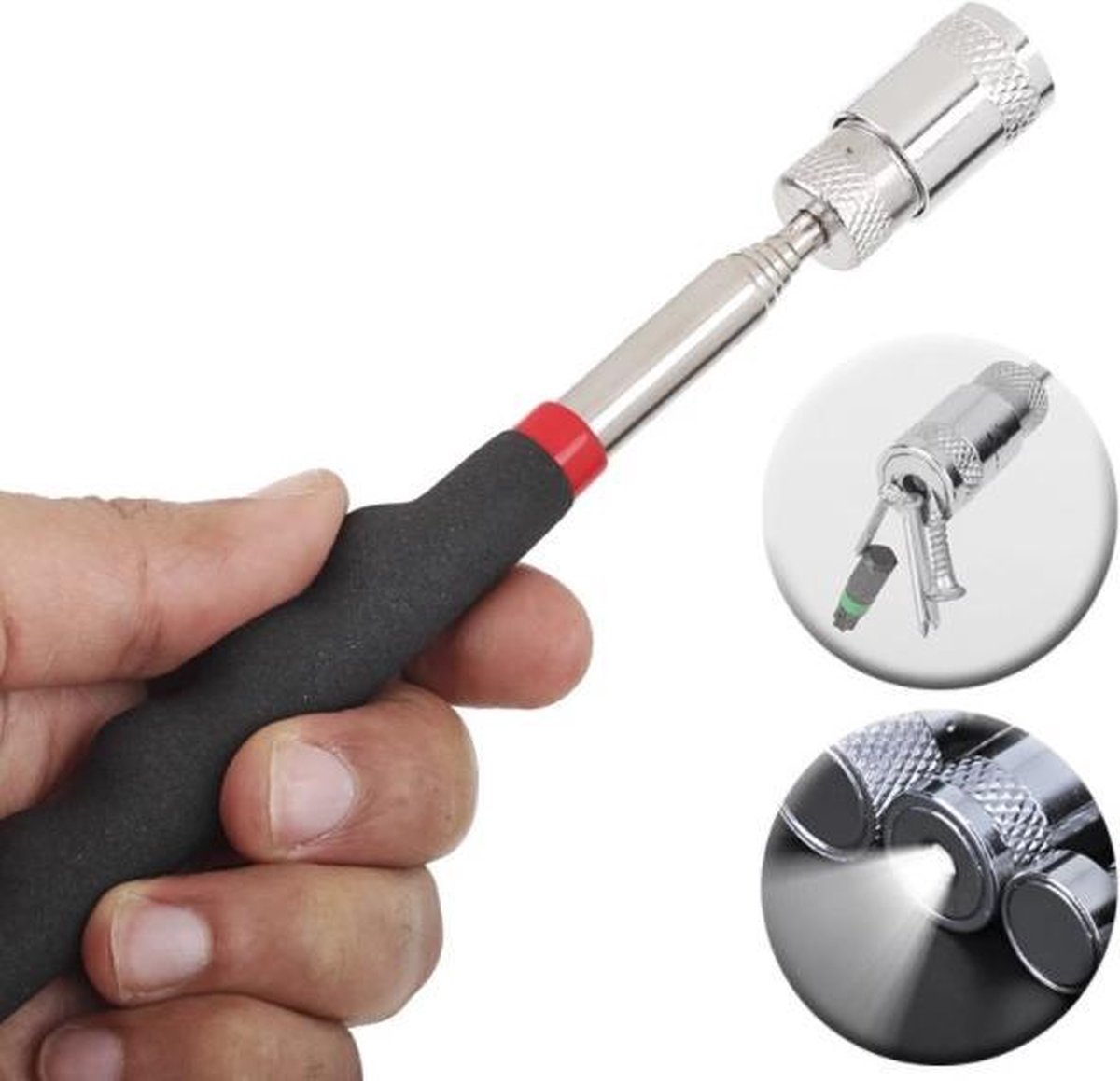 Télescopique Magnétique Ramasser Outil Bâton Rod Extensible Aimant Outil De  Poche (Noir)