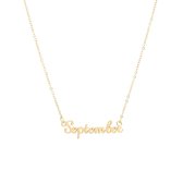 Nana dames ketting staal goudkleurig letter -"September"