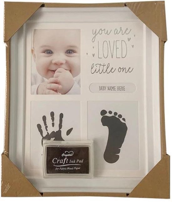 Baby fotolijst met inktafdruk - voetafdruk - handafdruk - wit - inclusief  frame/lijst... | bol.com
