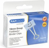 Rapesco Foldback Clips - 19 mm Emoji Blauw
