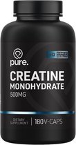 PURE Creatine Monohydraat - 180 V-Caps - 500 mg - capsules - supplement