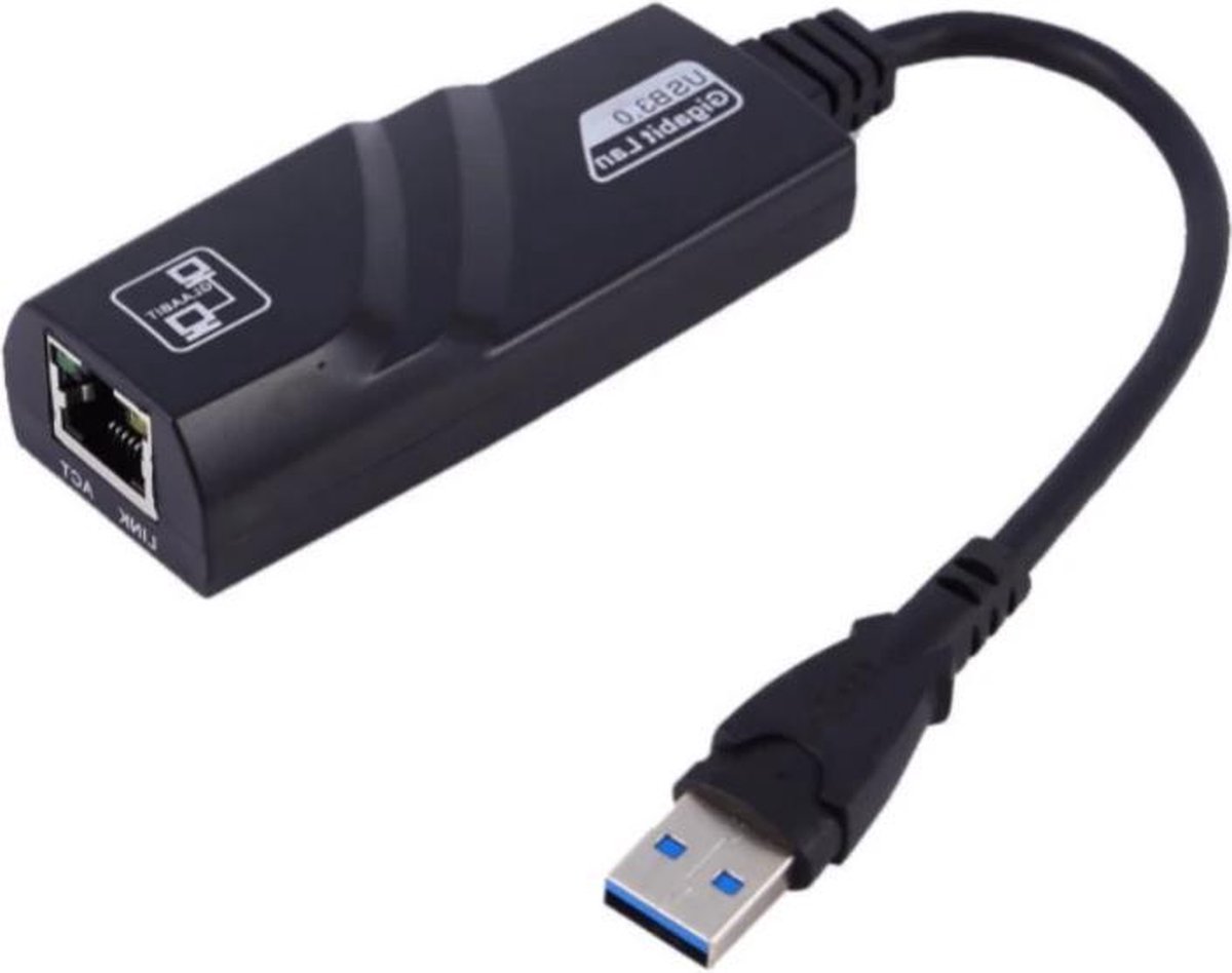 A01 USB Naar Internet - Ethernet LAN Netwerk Adapter 3.0 - UTP - Zwart