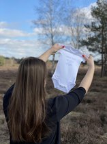 Biologisch rompertje met tekst | Mama heeft de tofste collega's | Paars | 74/80