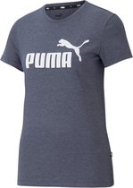 Puma Puma Essential Heather T-shirt - Vrouwen - blauw - wit