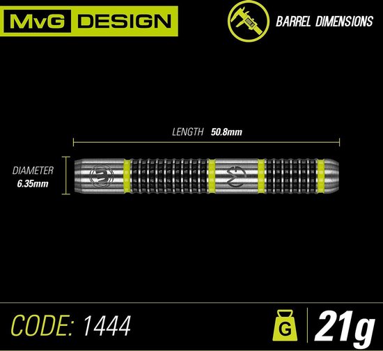 WINMAU - Michael Van Gerwen MVG Aspire: Steeltip Tungsten Dartpijlen Professioneel - 21 gram van Winmau — afbeelding 2
