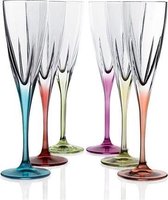 RCR Fusion Kleur Champagne Fluit 170ml - set van 6 kleuren - Lifstyle Trading