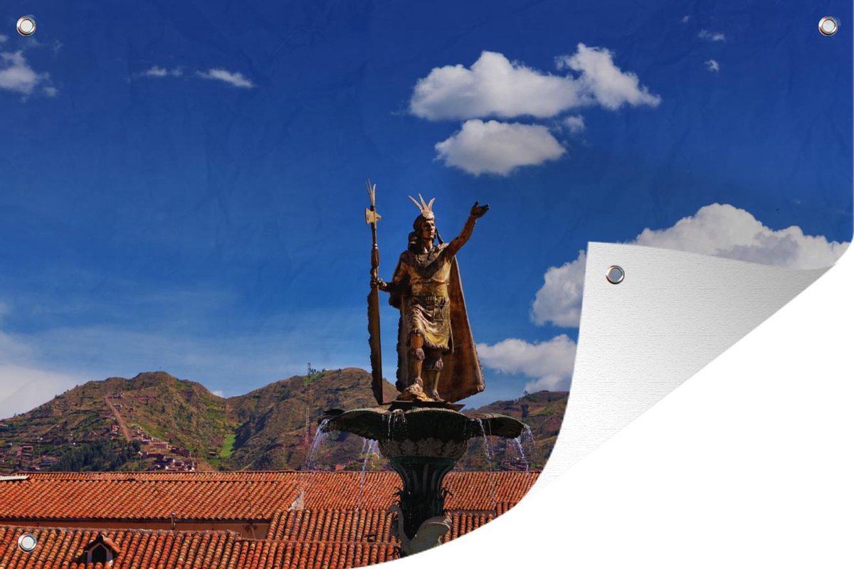 Statue d'un empereur Inca à Cuzco au Pérou Jardin affiche 60x40 cm - petit  - Toile de... | bol.