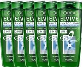 L’Oréal Paris - Elvive Phytoclear Shampoo Anti-Roos 2 in 1 - 6 x 200 ml