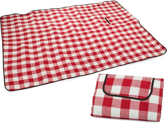 Stevenson vals Riskeren Picknickkleed - 200 x 150 cm - Rood/Wit ruitjes patroon - het handvat -...  | bol.com