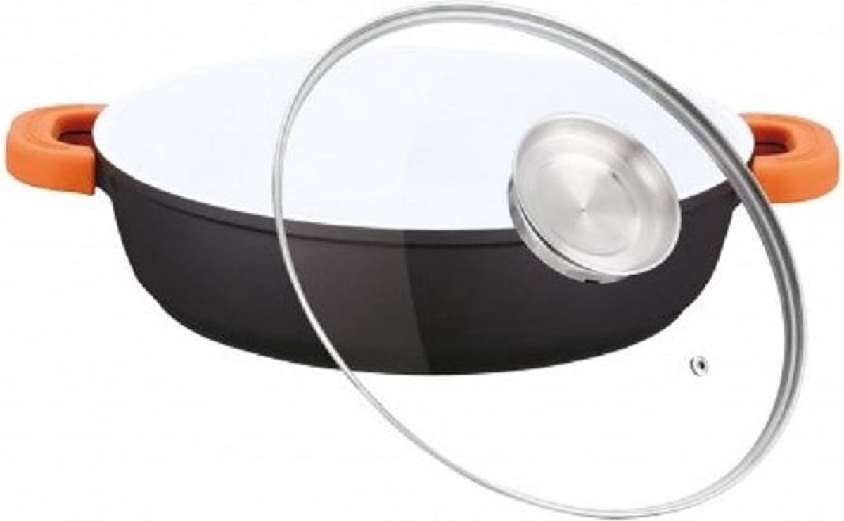 Herzog HR-CALC321CR; Aluminium keramische braadpan 32 cm 5.2L