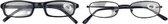 Leesbril - bril Zwart Set Van 2 Brillen - Zwart - Kunststof / Metaal / Glas - Sterkte +1.00