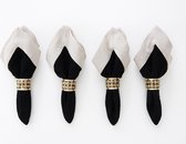 EVELIN servetten - Stof - Zwart & Beige boord