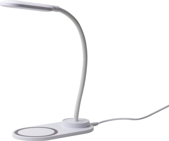 Witte bureaulamp met oplaadfunctie 23 cm - Bureau leeslamp | bol.com