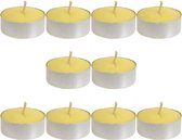 Set van 20x stuks gele Citronella waxinelichtjes/theelichtjes - Geurkaarsen citrus geur - Anti-muggen citronella kaarsen