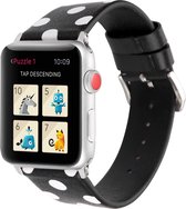 Mobigear Dotted Bandje Geschikt voor Apple Watch Series 7 (41 mm) - Zwart / Wit