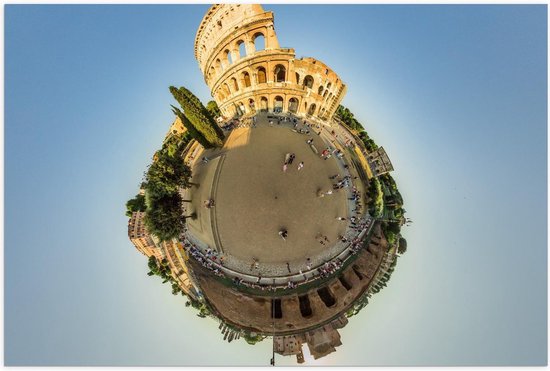 Poster – Colosseum in Rome op Wereldbol - 60x40cm Foto op Posterpapier