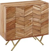 Nancy's Yonkers Dressoir - Massief Houten Acacia - Metaal - Ladekast - 3 Lades - 90 x 86.5 x 40 cm - Bruin