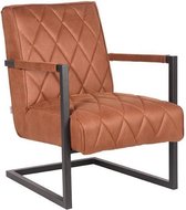 Nancy's Fauteuil Denmark - Stoel - Fauteuils Met Armleuning - Industrieel - Microfiber - Cognac - 62 x 80 x 86 cm