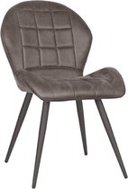 Nancy's Eetkamerstoel Sil - Microfiber - Stoel - Eetkamerstoelen - Antraciet - 51 x 87 x 64 cm