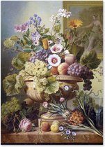 Graphic Message Schilderij op Canvas Stilleven met Bloemen en Vruchten - Eelke Jelles Eelkema