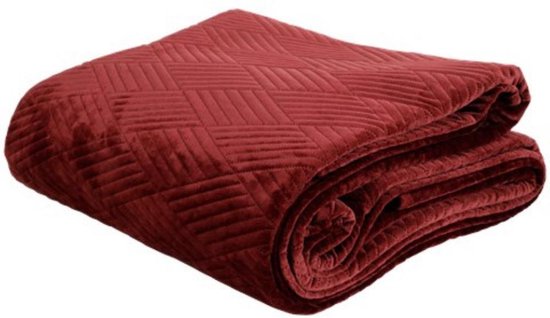 Oneiro's VEL Beddensprei Bordeaux - 220 x 240 cm - rood – tweepersoons – beddengoed – slaapkamer – spreien - polyester - katoen