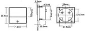 Analoge Paneelmeter Voor Dc Stroommetingen 15A Dc / 70 X 60Mm