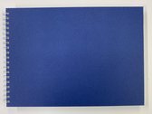 Luxe Schetsboek Tekenblok - 25 x 35 cm - 140grams wit papier - Blauw omslag - Ringband