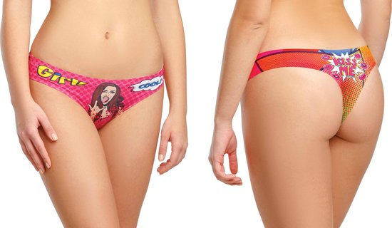 Memème – Comic Fans Pink – String sans couture - Taille M