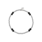 Armband Trend - Black Pearl - Zilverkleurig