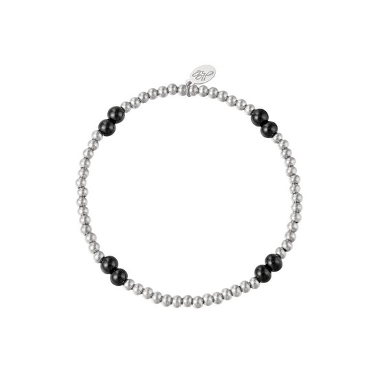 Armband Trend - Black Pearl - Zilverkleurig