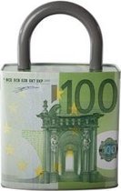 Spaarpot Hangslot - Euro - 16x8.8x24.8cm - 100 euro print