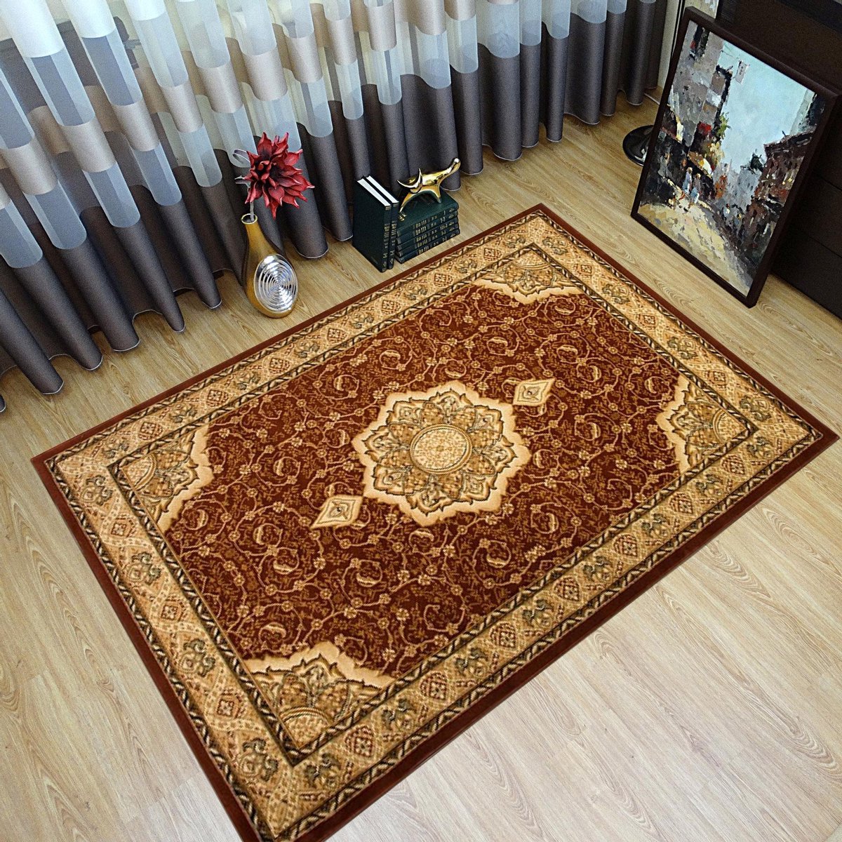 Tapiso Yesemek Vloerkleed Perzisch Oriental Oosters Tapijt Maat- 160x220 Bruin 2