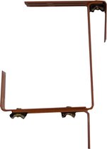 Set van 2 verstelbare metalen balkonbeugel voor railing t/m 14 cm terracotta - Bloem/plantenbakken ophang beugel