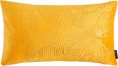 Velvet Leaves Long Geel Kussenhoes | Fluweel / Polyester | 30 x 50 cm
