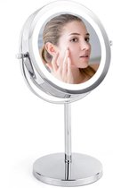 A&K Make Up Spiegel met Ringverlichting | LED Verlichting | Scheerspiegel - Zilver