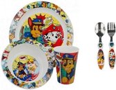 Paw Patrol Serviesset + Bestekset - 5-delig - metaal / kunststof