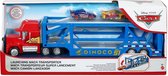 Disney Cars Mack truck - vrachtwagen transporter Dinoco met Fabulous McQueen auto en Rusteze auto