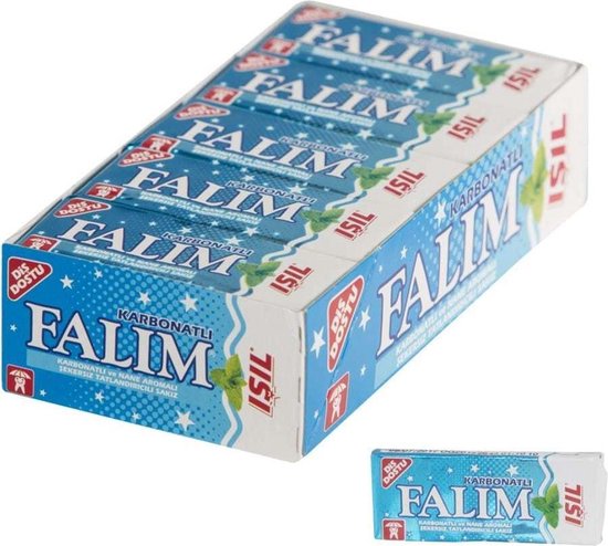 Falim Karbonatli chewing-gum 20x5 pièces (100 pièces chewing-gum sans  sucre)
