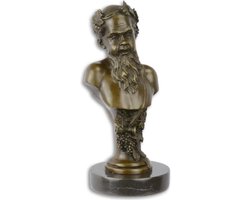 Bronzen beeld - Bacchus god van de Wijn - Romeinse Mythologie - 20,7 cm hoog
