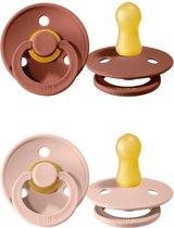 Bibs duo fopspeen dubbel  - Blister woodchuck/Blush - T1 - 0-6 maanden