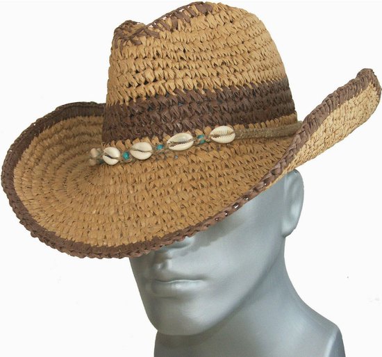 Geweldige eik Giet Kritisch Cowboyhoed western hoed luchtige strohoed kleur bruin maat L XL | bol.com